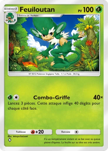 Carte Pokémon Feuiloutan de l'extension Méga-Ascension