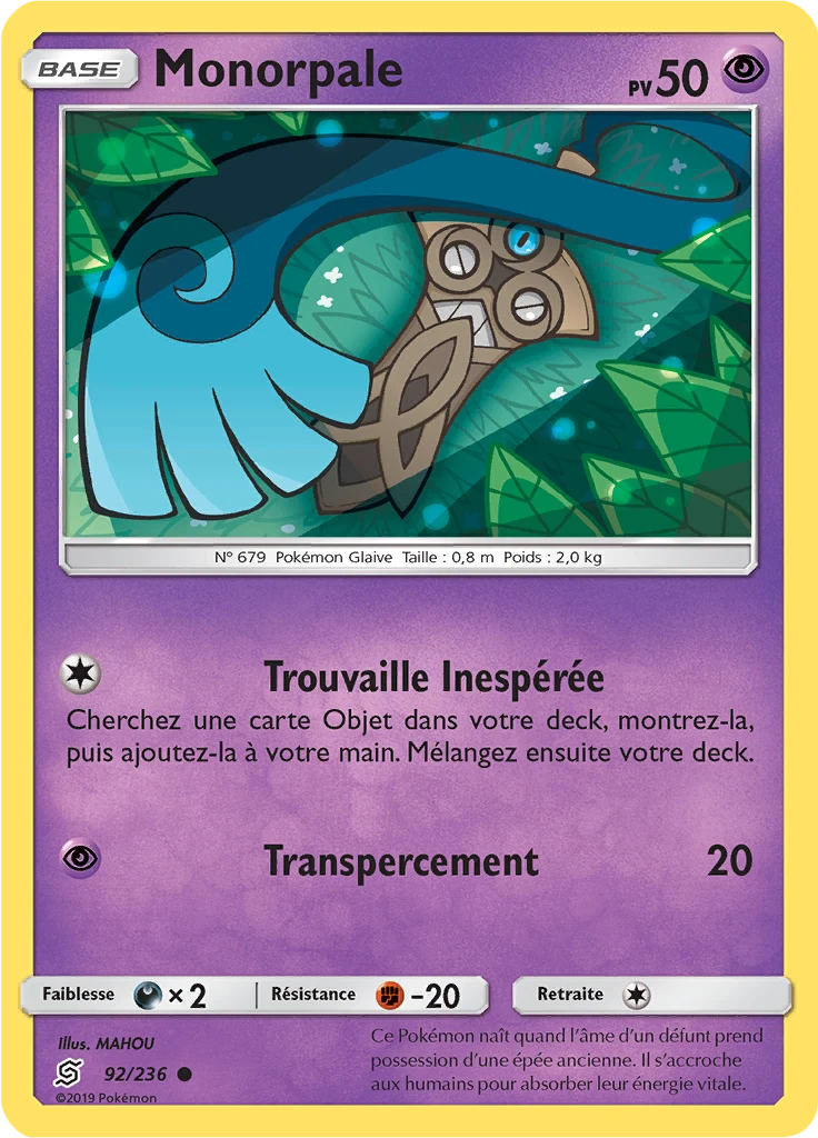Carte Pokémon Monorpale de l'extension Harmonie des Esprits