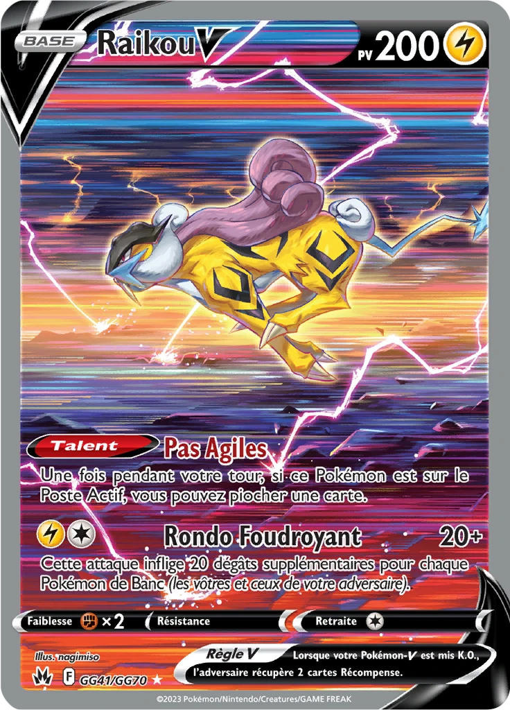 Carte Pokémon Raikou V de l'extension Zénith Suprême