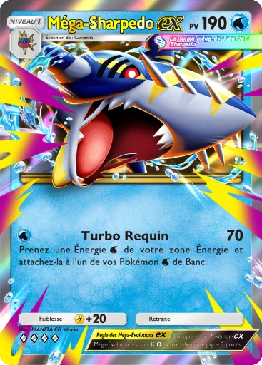 Carte Pokémon Méga-Sharpedo-ex de l'extension Domination Céleste