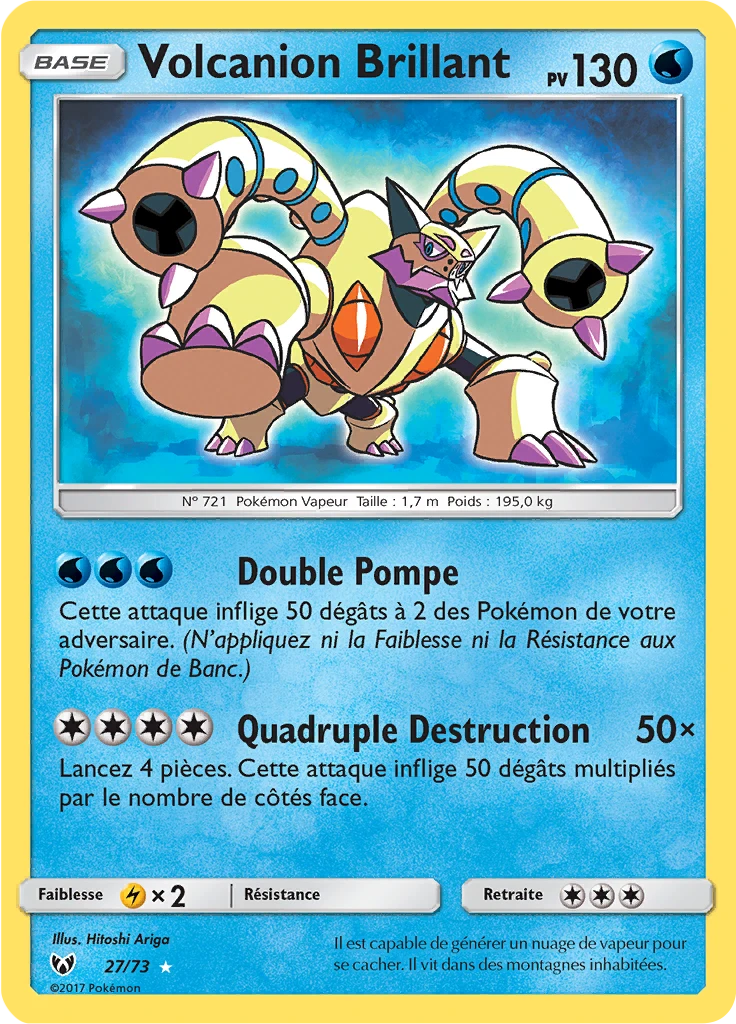 Carte Pokémon Volcanion Brillant de l'extension Légendes Brillantes