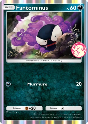 Carte Pokémon Fantominus de l'extension Promo-B