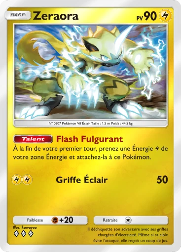 Carte Pokémon Zeraora de l'extension Booster de Luxe ex