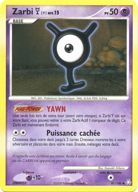 Carte Pokémon Zarbi Y de l'extension Éveil des Légendes