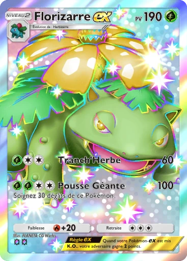 Carte Pokémon Florizarre-ex de l'extension Gardiens Astraux