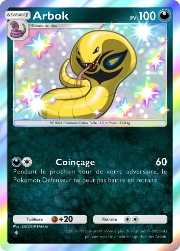 Carte Pokémon Arbok de l'extension La Clairière d'Évoli