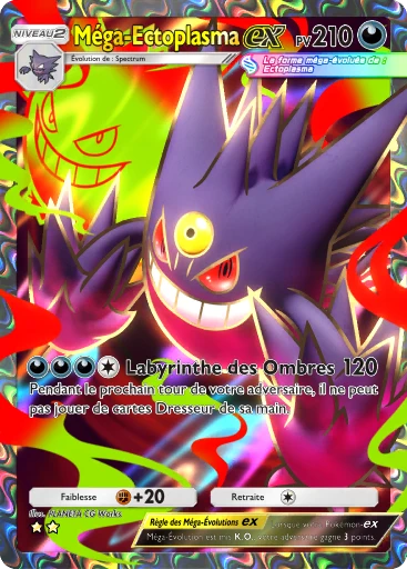 Carte Pokémon Méga-Ectoplasma-ex de l'extension Méga-Rayonnement