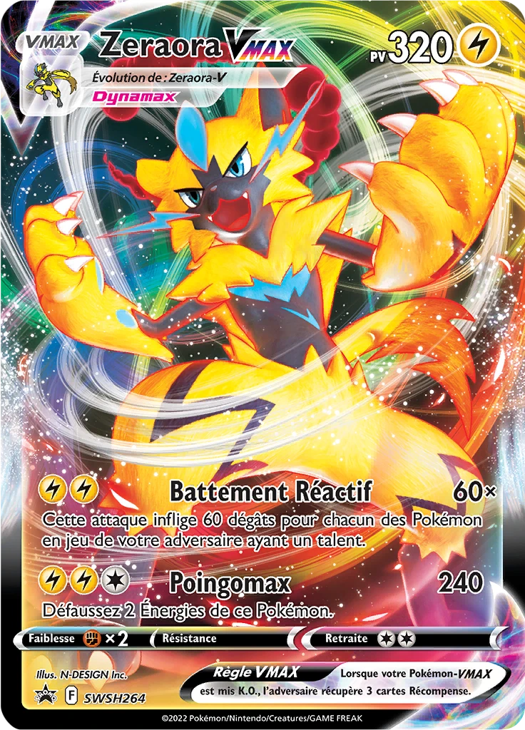 Carte Pokémon Zeraora VMAX de l'extension Promo SWSH