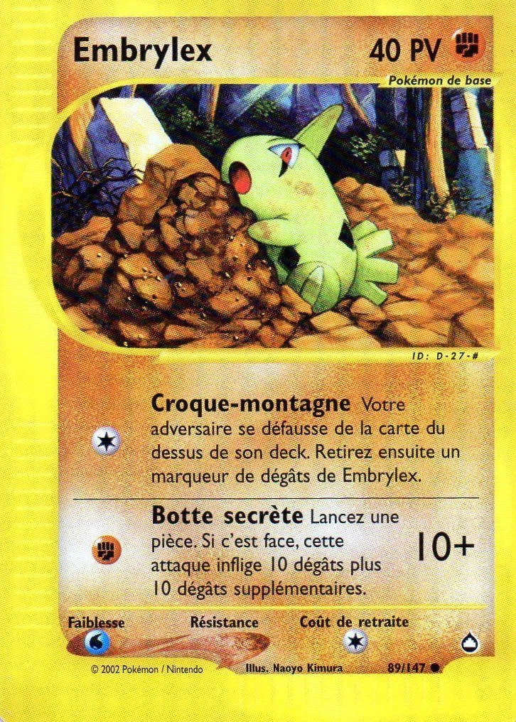 Carte Pokémon Embrylex de l'extension Aquapolis