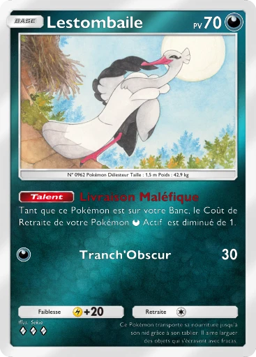 Carte Pokémon Lestombaile de l'extension Booster de Luxe Méga
