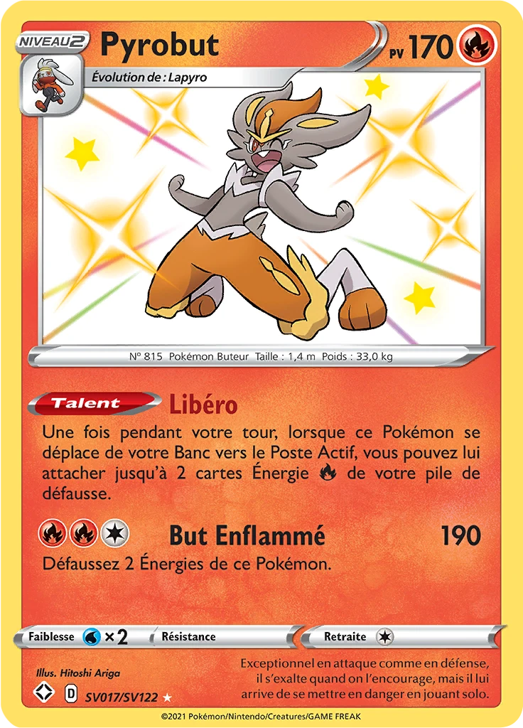Carte Pokémon Pyrobut de l'extension Destinées Radieuses
