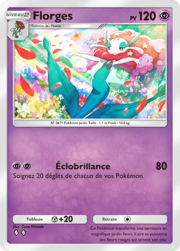 Carte Pokémon Florges de l'extension L'Île Fabuleuse
