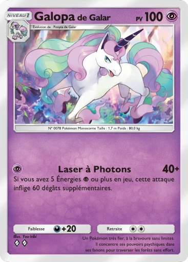 Carte Pokémon Galopa de Galar de l'extension Parade Onirique