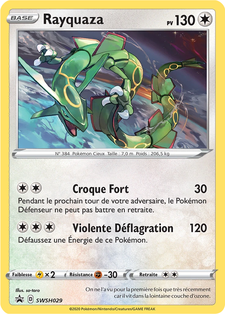 Carte Pokémon Rayquaza de l'extension Promo SWSH