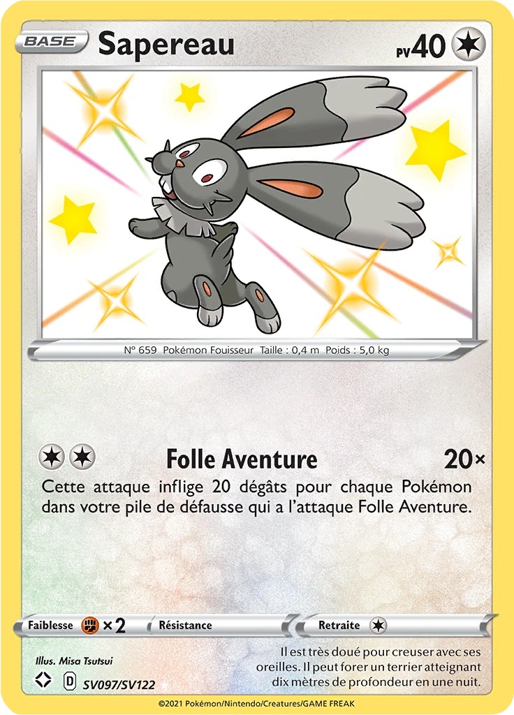 Carte Pokémon Sapereau de l'extension Destinées Radieuses