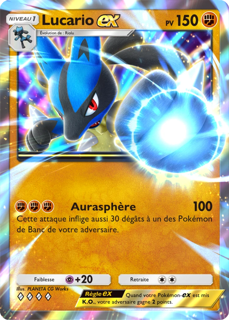 Carte Pokémon Lucario-ex de l'extension Booster de Luxe ex
