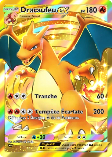 Carte Pokémon Dracaufeu-ex de l'extension Puissance Génétique