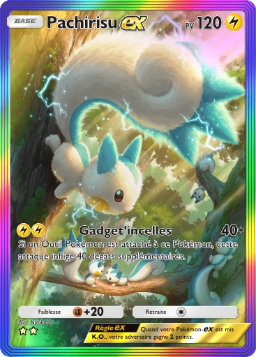Carte Pokémon Pachirisu-ex de l'extension Choc Spatio-Temporel