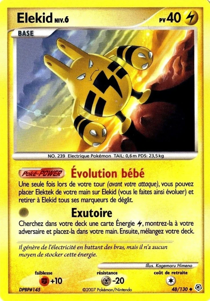 Carte Pokémon Élekid de l'extension Diamant & Perle