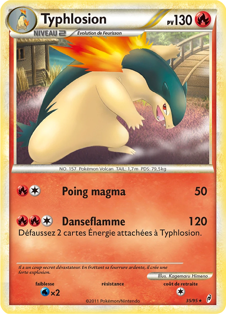 Carte Pokémon Typhlosion de l'extension L'appel des Légendes