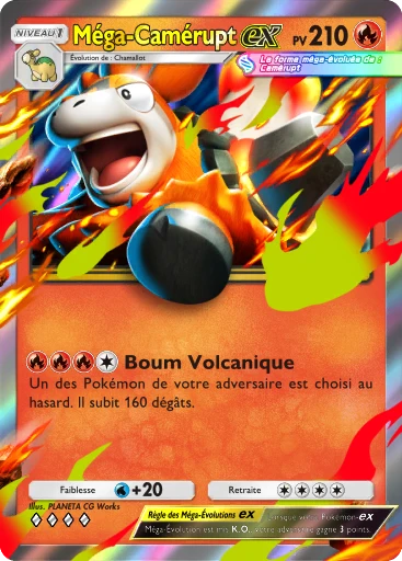 Carte Pokémon Méga-Camérupt-ex de l'extension Aura Palpitante