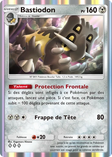 Carte Pokémon Bastiodon de l'extension Choc Spatio-Temporel