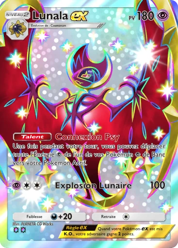 Carte Pokémon Lunala-ex de l'extension Embrasement Écarlate