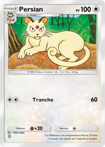 Carte Pokémon Persian de l'extension Parade Onirique