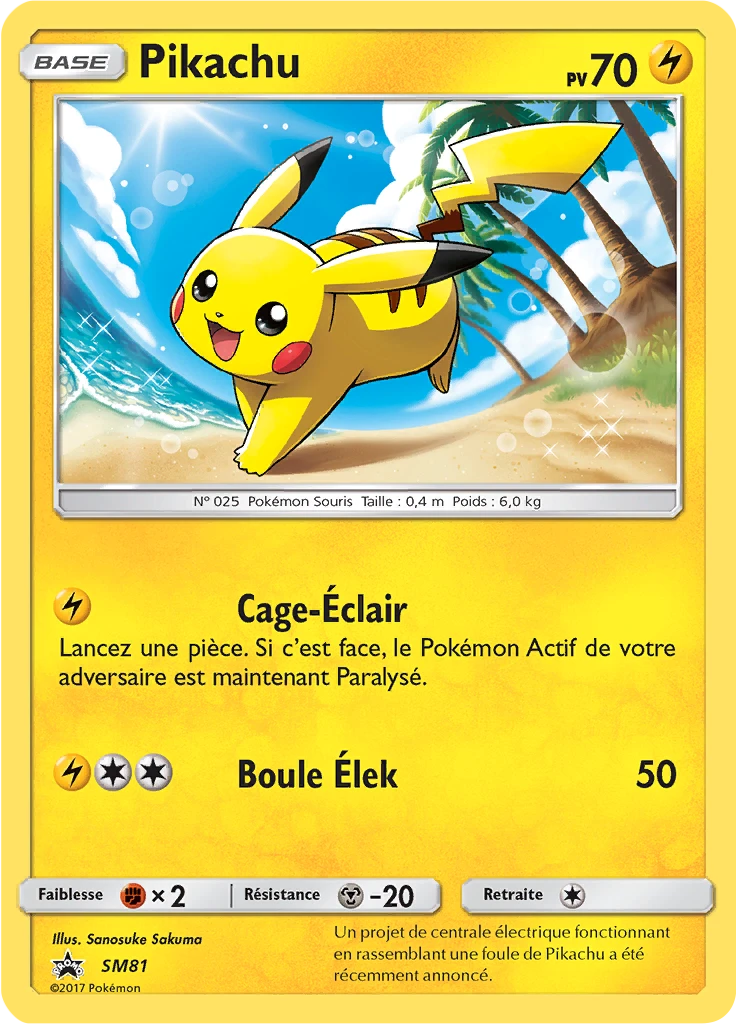 Carte Pokémon Pikachu de l'extension Promo SM