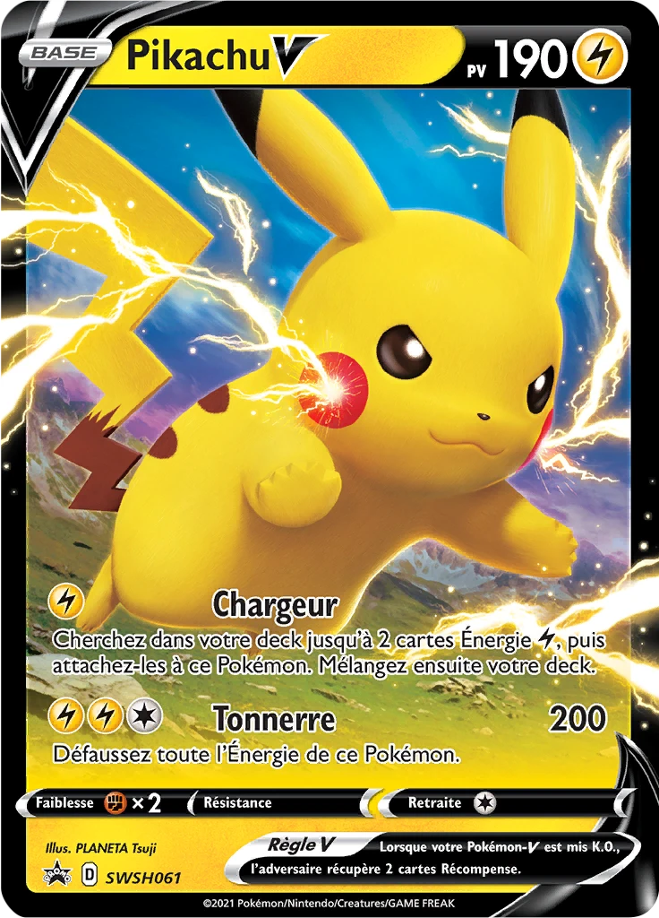 Carte Pokémon Pikachu V de l'extension Promo SWSH