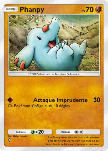 Carte Pokémon Phanpy de l'extension Sagesse entre Ciel et Mer