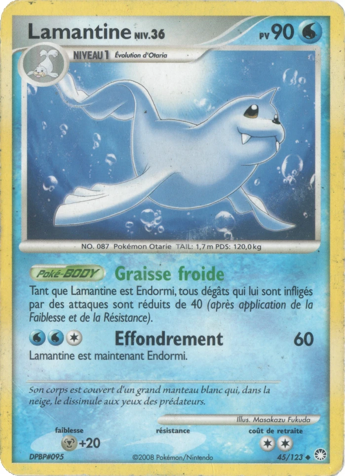 Carte Pokémon Lamantine LV.36 de l'extension Trésors Mystérieux