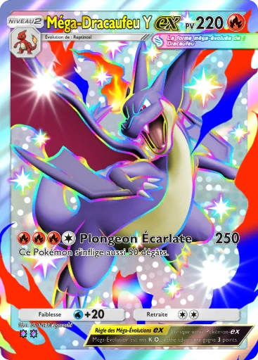 Carte Pokémon Méga-Dracaufeu Y-ex de l'extension L'Ambition de la Team Rocket