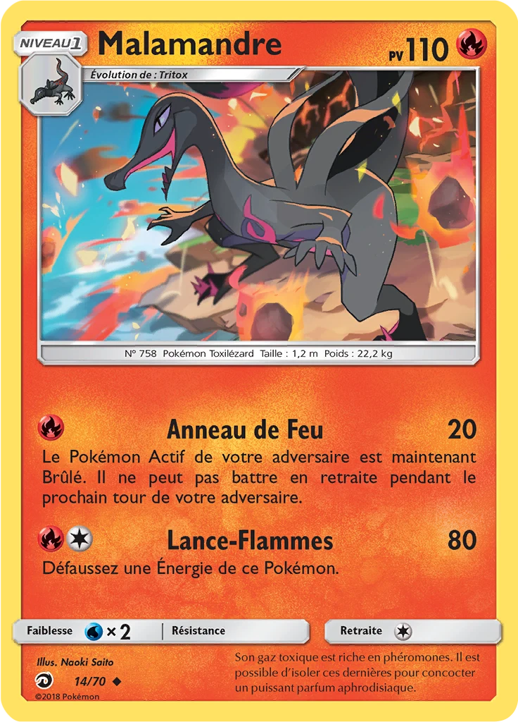 Carte Pokémon Malamandre de l'extension Majesté Des Dragons