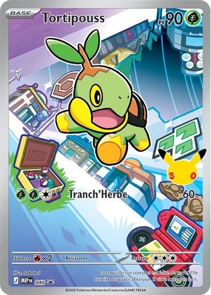 Carte Pokémon Tortipouss de l'extension MEP Black Star Promos
