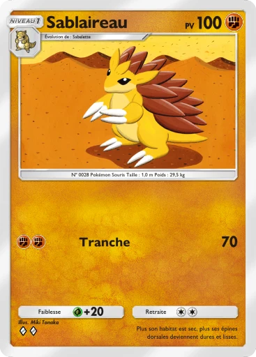 Carte Pokémon Sablaireau de l'extension Puissance Génétique
