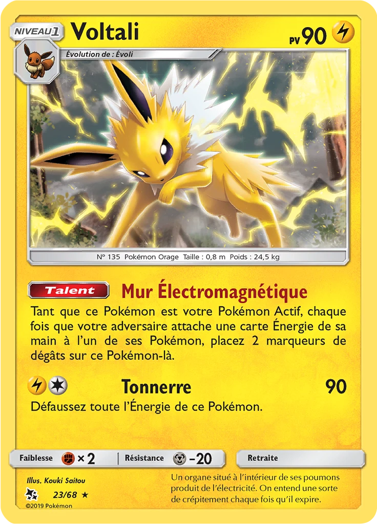 Carte Pokémon Voltali de l'extension Destinées Occultes