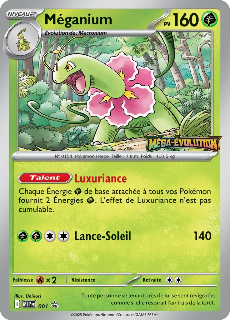 Carte Pokémon Méganium de l'extension MEP Black Star Promos