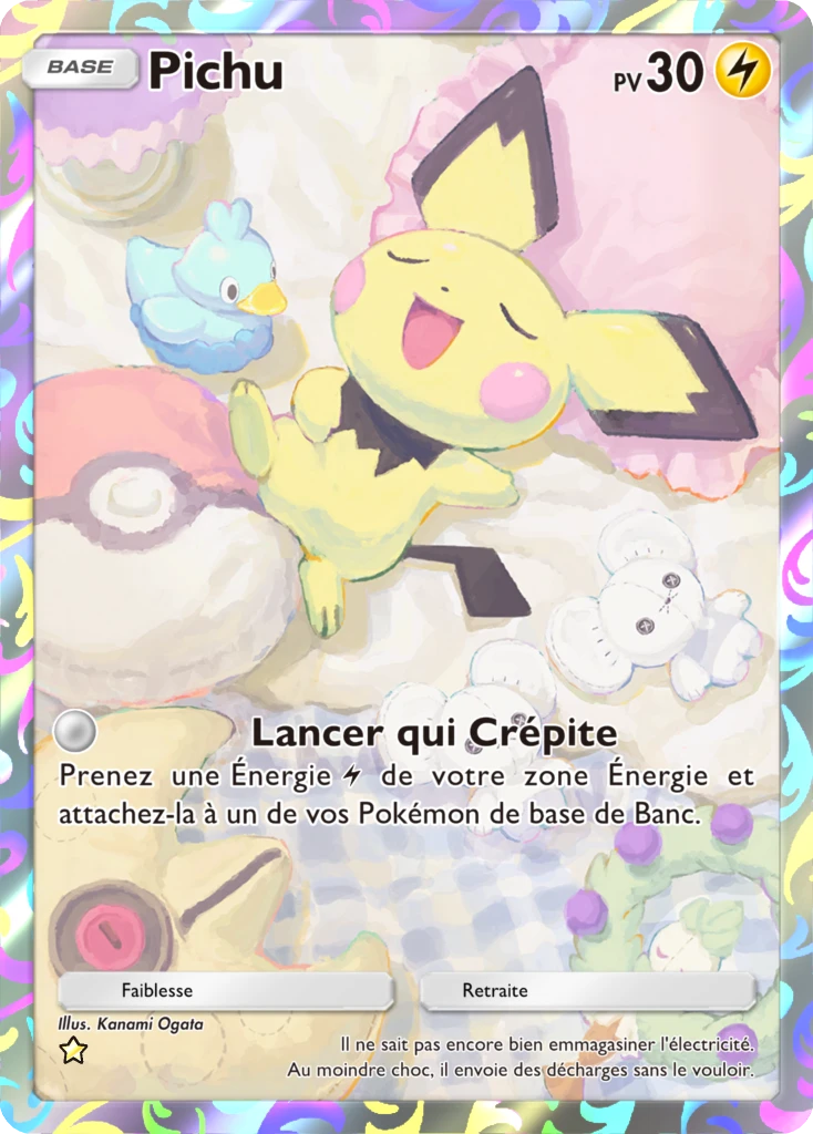 Carte Pokémon Pichu de l'extension Sagesse entre Ciel et Mer