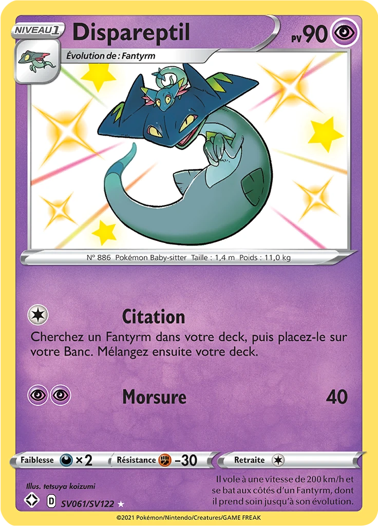 Carte Pokémon Dispareptil de l'extension Destinées Radieuses