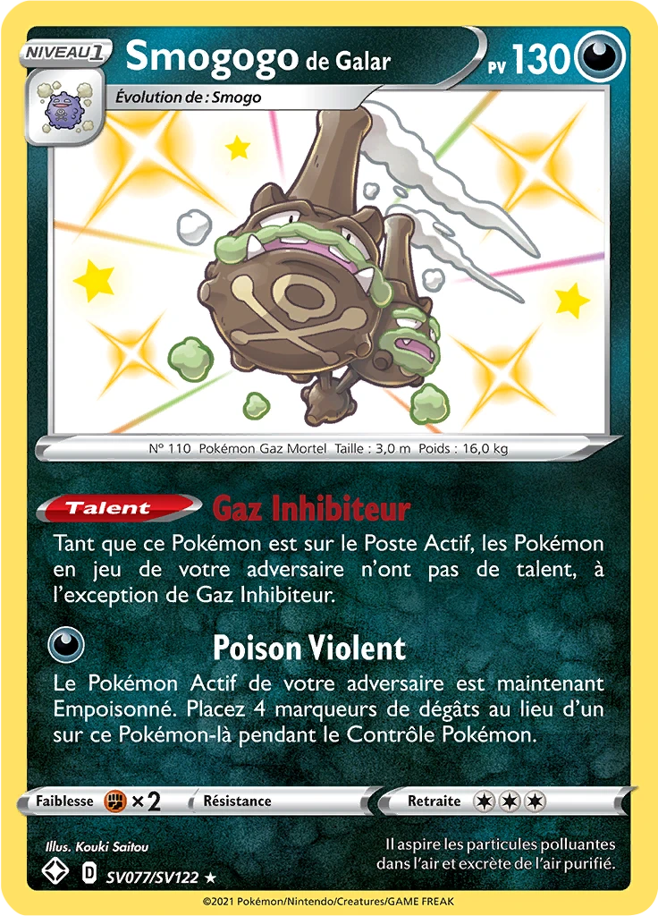 Carte Pokémon Smogogo de Galar de l'extension Destinées Radieuses