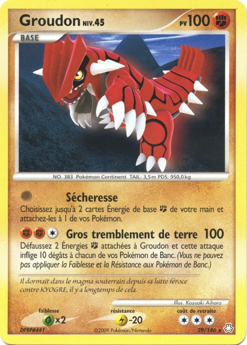 Carte Pokémon Groudon de l'extension Éveil des Légendes
