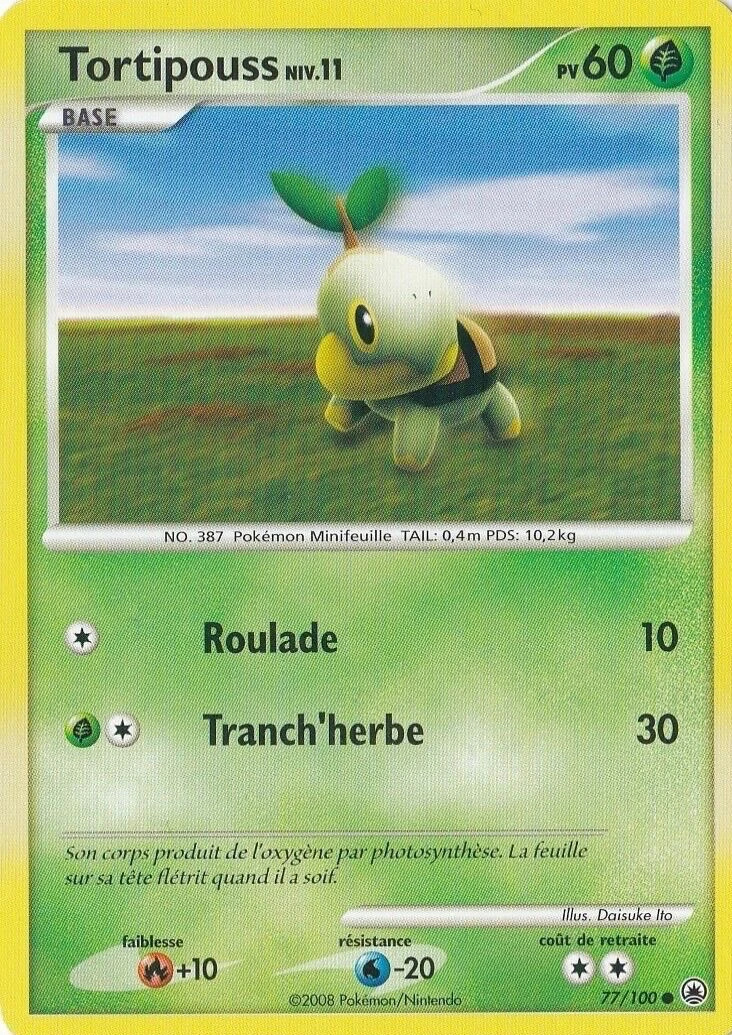 Carte Pokémon Tortipouss de l'extension Aube Majestueuse