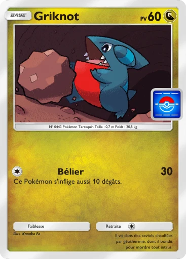 Carte Pokémon Griknot de l'extension Promo-B