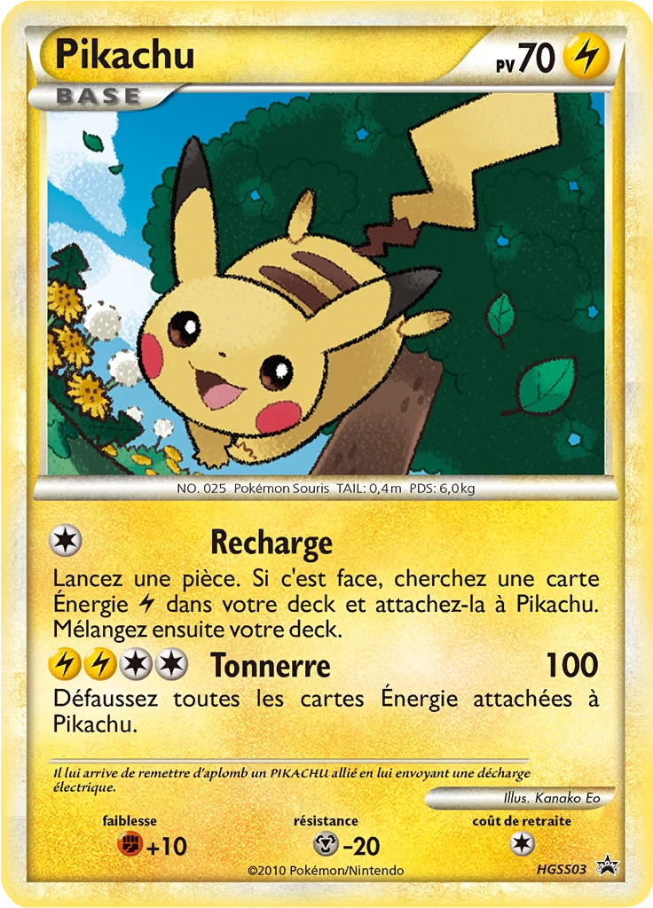 Carte Pokémon Pikachu de l'extension Promo HGSS