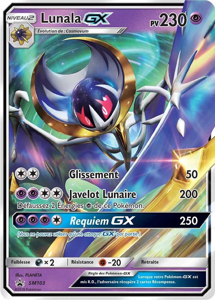 Carte Pokémon Lunala GX de l'extension Promo SM