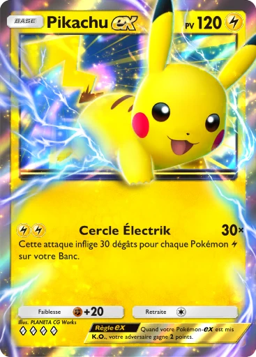 Carte Pokémon Pikachu-ex de l'extension Booster de Luxe ex