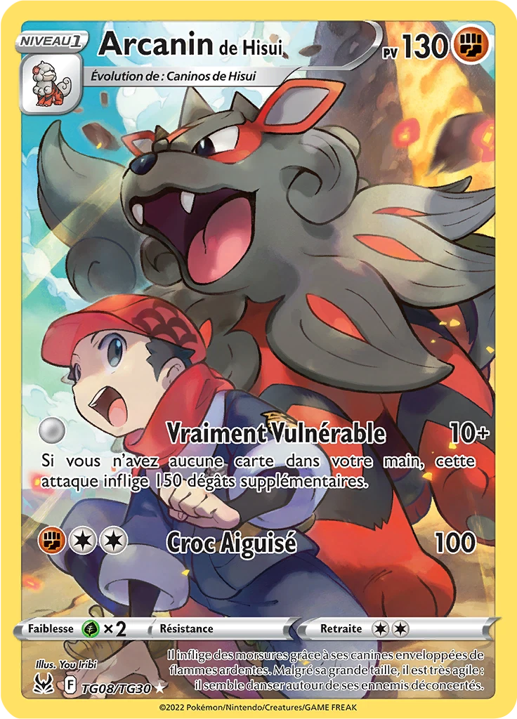 Carte Pokémon Arcanin de Hisui de l'extension Origine Perdue