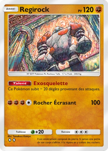Carte Pokémon Regirock de l'extension Choc Spatio-Temporel