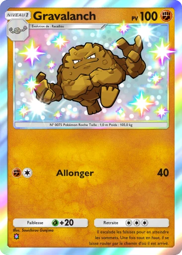 Carte Pokémon Gravalanch de l'extension Méga-Ascension